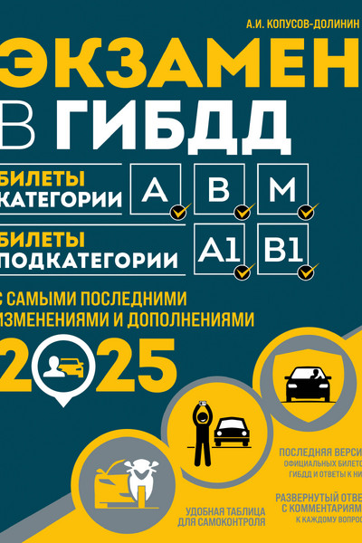 Экзамен в ГИБДД. Категории А, В, M, подкатегории A1. B1 с самыми посл. изм. и доп. на 2025 год